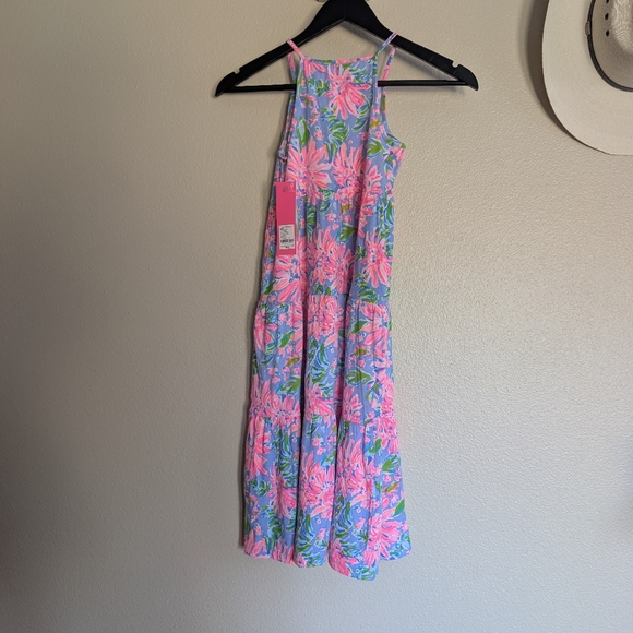 NEW Lilly Pulitzer Girls Harleigh Maxi Dress Blue Peri Sunrise Bay Multiple size - Picture 3 of 9